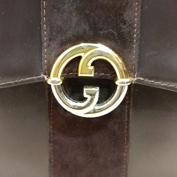 GUCCI VINTAGE LEATHER & SUEDE PURSE PIC #1 - Picture 2 of 16